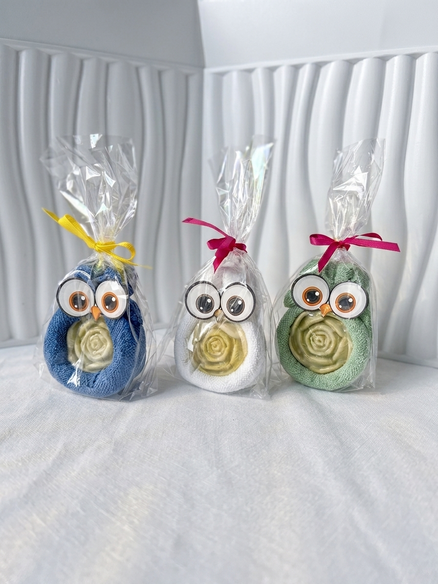 Parsley Owl Soap & Towel Set